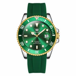 OLEVS Pondo OLM66-GREEN-SILICONE-SILVER-GOLD-50