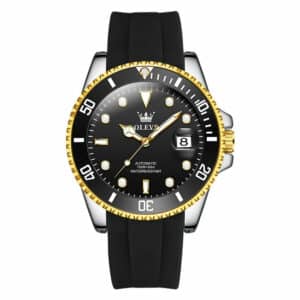 OLEVS Pondo OLM66-BLACK-SILICONE-SILVER-GOLD-50